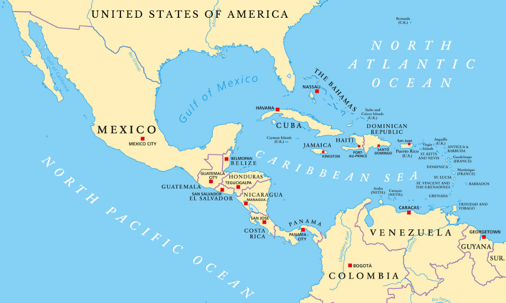 Central American map