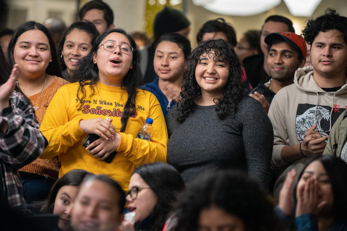 Students at opening celebration of multicultural center